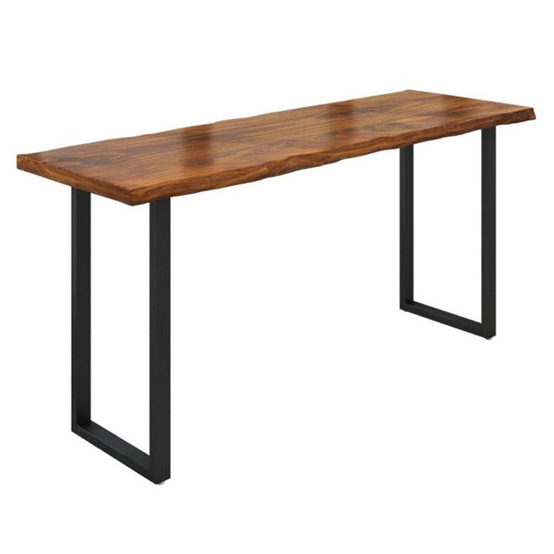 Restaurant Rectangle Wood Top Counter Table Industrial Style Bar Table 39.4"L x 15.7"W x 41.3"H Without Chairs Clearhalo 'Bar Furniture' 'Bar Tables' 'bar_tables' 'furn' 'furn_bar_tables' 'Furniture' 'furniture_bar_tables' 'Kitchen & Dining Furniture' 5041786