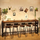Rectangle Counter Wine Table Footrest Wood Industrial Cocktail Bar Table for Coffee Shop 86.6"L x 15.7"W x 41.3"H Without Chairs Clearhalo 'Bar Furniture' 'Bar Tables' 'bar_tables' 'furn' 'furn_bar_tables' 'Furniture' 'furniture_bar_tables' 'Kitchen & Dining Furniture' 5041817