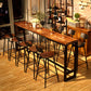 Rectangle Counter Wine Table Footrest Wood Industrial Cocktail Bar Table for Coffee Shop 70.9"L x 15.7"W x 41.3"H Without Chairs Clearhalo 'Bar Furniture' 'Bar Tables' 'bar_tables' 'furn' 'furn_bar_tables' 'Furniture' 'furniture_bar_tables' 'Kitchen & Dining Furniture' 5041818