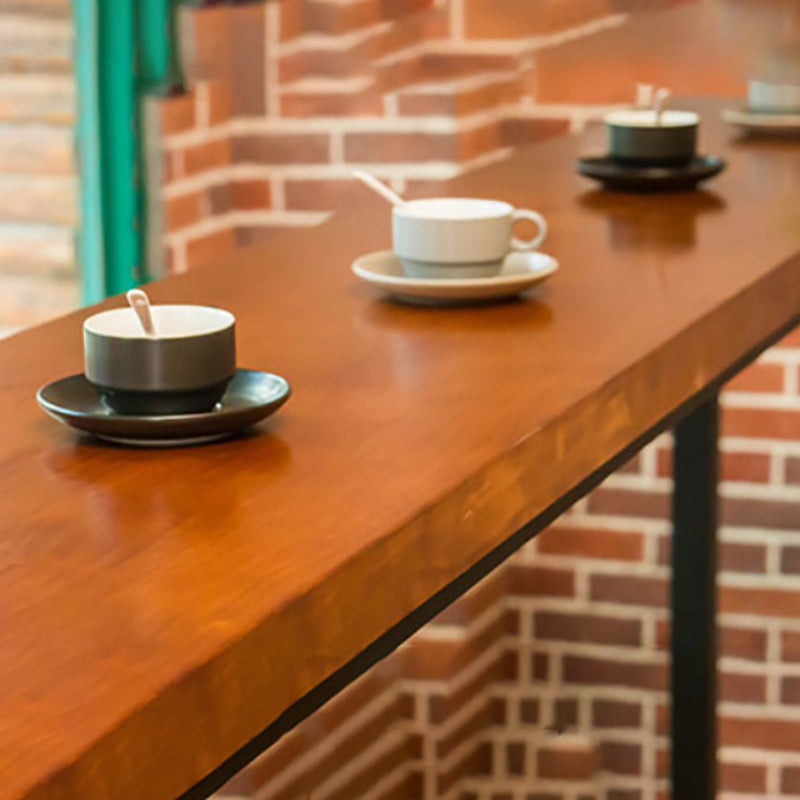 Rectangle Counter Wine Table Footrest Wood Industrial Cocktail Bar Table for Coffee Shop Clearhalo 'Bar Furniture' 'Bar Tables' 'bar_tables' 'furn' 'furn_bar_tables' 'Furniture' 'furniture_bar_tables' 'Kitchen & Dining Furniture' 5041819