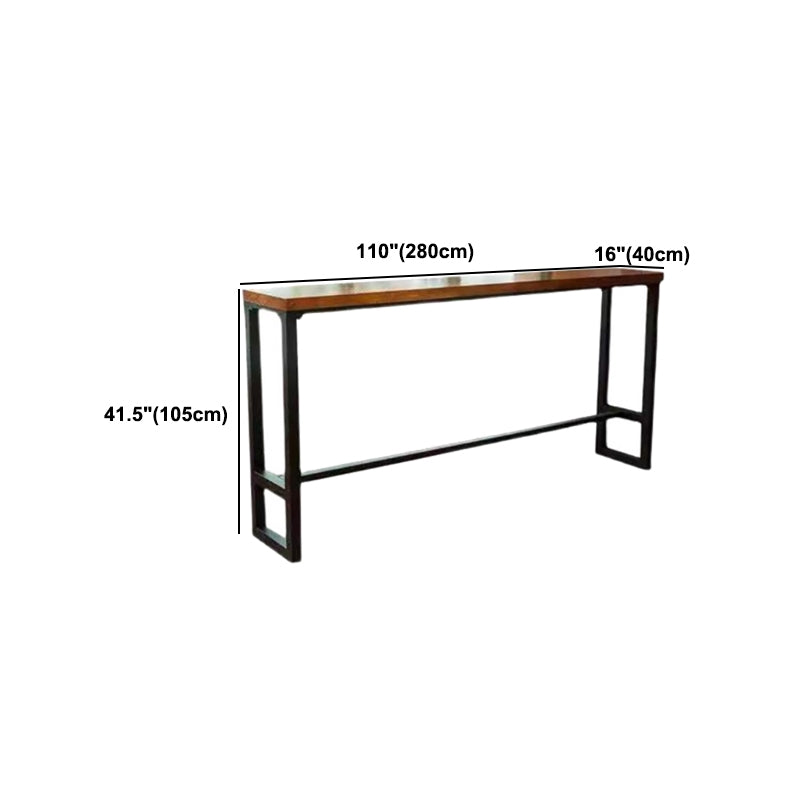 Rectangle Counter Wine Table Footrest Wood Industrial Cocktail Bar Table for Coffee Shop Clearhalo 'Bar Furniture' 'Bar Tables' 'bar_tables' 'furn' 'furn_bar_tables' 'Furniture' 'furniture_bar_tables' 'Kitchen & Dining Furniture' 5041828