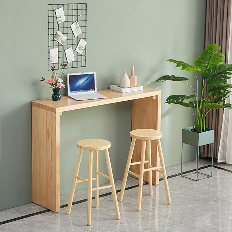 Modern Solid Wood Counter Wine Table Rectangle Fixed Table Indoor Patio Bar Table Clearhalo 'Bar Furniture' 'Bar Tables' 'bar_tables' 'furn' 'furn_bar_tables' 'Furniture' 'furniture_bar_tables' 'Kitchen & Dining Furniture' 5041846
