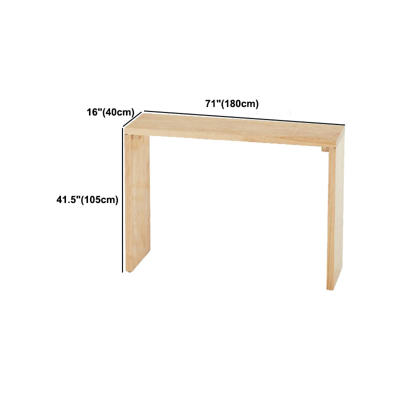 Modern Solid Wood Counter Wine Table Rectangle Fixed Table Indoor Patio Bar Table Clearhalo 'Bar Furniture' 'Bar Tables' 'bar_tables' 'furn' 'furn_bar_tables' 'Furniture' 'furniture_bar_tables' 'Kitchen & Dining Furniture' 5041853