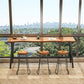 Living Room Modern Patio Bar Table Solid Wood Natural Footrest Bistro Bar Desk 70.9"L x 17.7"W x 41.3"H Without Chairs Clearhalo 'Bar Furniture' 'Bar Tables' 'bar_tables' 'furn' 'furn_bar_tables' 'Furniture' 'furniture_bar_tables' 'Kitchen & Dining Furniture' 5041858