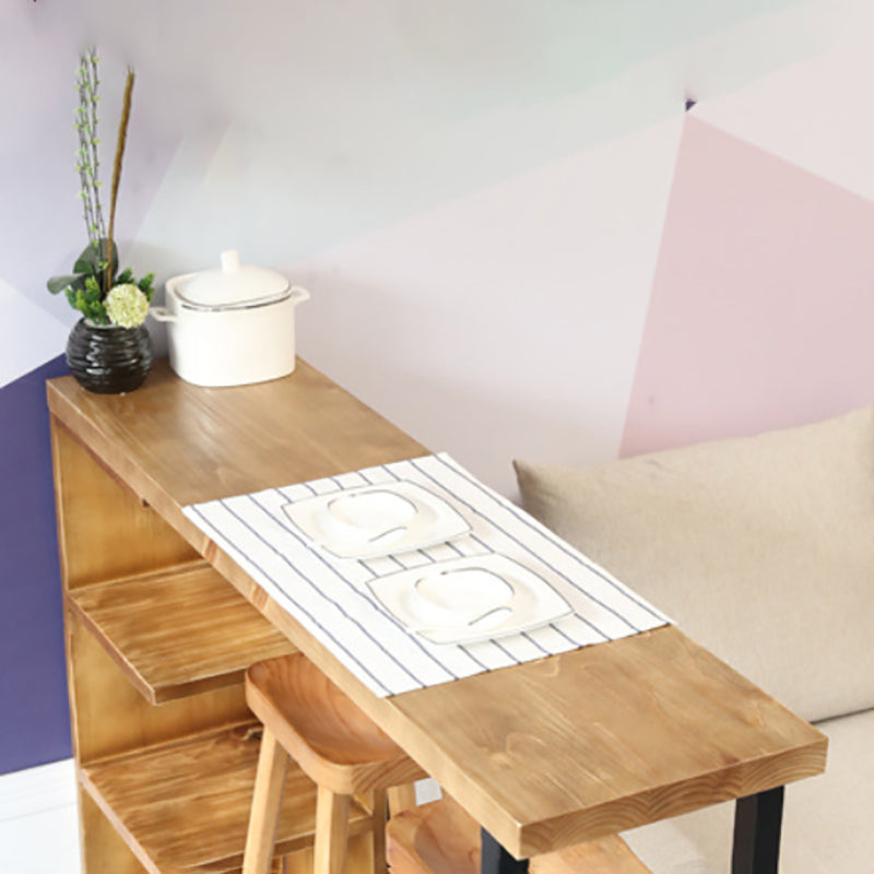 Modern Bar Wine Table with Storage Indoor Rectangle Counter Height Table in Natural Clearhalo 'Bar Furniture' 'Bar Tables' 'bar_tables' 'furn' 'furn_bar_tables' 'Furniture' 'furniture_bar_tables' 'Kitchen & Dining Furniture' 5041885