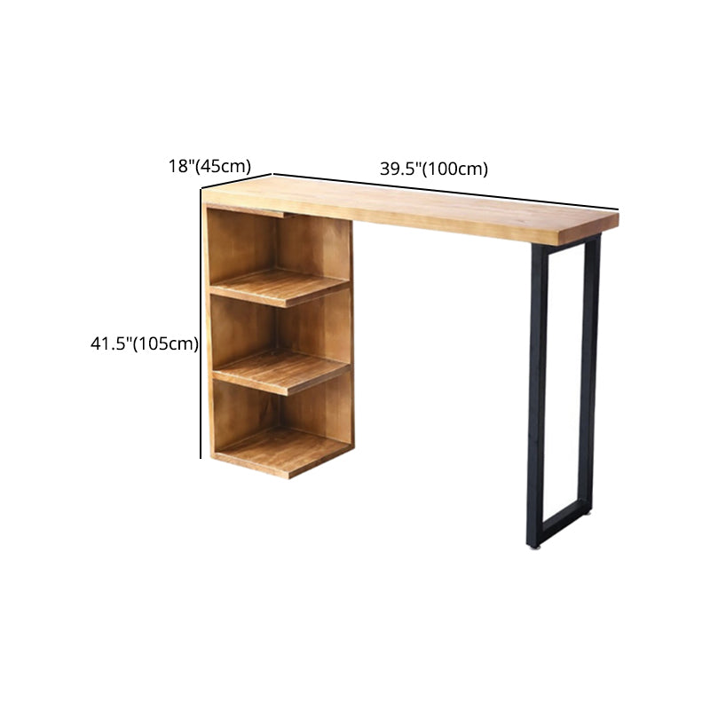 Modern Bar Wine Table with Storage Indoor Rectangle Counter Height Table in Natural Clearhalo 'Bar Furniture' 'Bar Tables' 'bar_tables' 'furn' 'furn_bar_tables' 'Furniture' 'furniture_bar_tables' 'Kitchen & Dining Furniture' 5041890