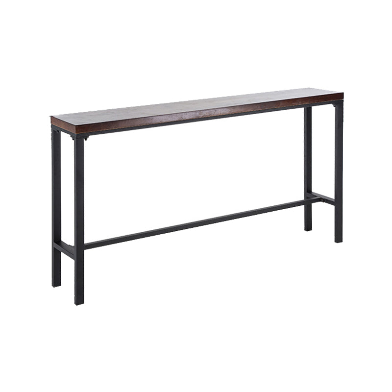 Wood Brown Bistro Accent Dining Table Industrial Rectangle Trestle Pub Table Without Chairs Clearhalo 'Bar Furniture' 'Bar Tables' 'bar_tables' 'furn' 'furn_bar_tables' 'Furniture' 'furniture_bar_tables' 'Kitchen & Dining Furniture' 5041899