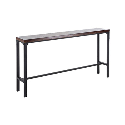 Wood Brown Bistro Accent Dining Table Industrial Rectangle Trestle Pub Table Without Chairs Clearhalo 'Bar Furniture' 'Bar Tables' 'bar_tables' 'furn' 'furn_bar_tables' 'Furniture' 'furniture_bar_tables' 'Kitchen & Dining Furniture' 5041899