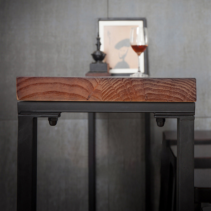 Wood Brown Bistro Accent Dining Table Industrial Rectangle Trestle Pub Table Clearhalo 'Bar Furniture' 'Bar Tables' 'bar_tables' 'furn' 'furn_bar_tables' 'Furniture' 'furniture_bar_tables' 'Kitchen & Dining Furniture' 5041900