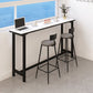 Modern White and Black Bistro Table Rectangle Footrest Cocktail Bar Table 70.9"L x 15.7"W x 41.3"H Without Chairs Clearhalo 'Bar Furniture' 'Bar Tables' 'bar_tables' 'furn' 'furn_bar_tables' 'Furniture' 'furniture_bar_tables' 'Kitchen & Dining Furniture' 5041917