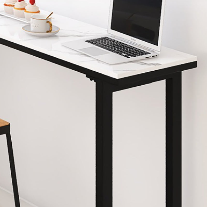 Modern White and Black Bistro Table Rectangle Footrest Cocktail Bar Table Clearhalo 'Bar Furniture' 'Bar Tables' 'bar_tables' 'furn' 'furn_bar_tables' 'Furniture' 'furniture_bar_tables' 'Kitchen & Dining Furniture' 5041919