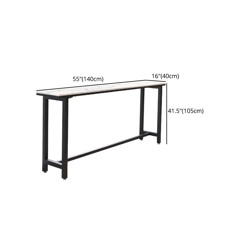 Modern White and Black Bistro Table Rectangle Footrest Cocktail Bar Table Clearhalo 'Bar Furniture' 'Bar Tables' 'bar_tables' 'furn' 'furn_bar_tables' 'Furniture' 'furniture_bar_tables' 'Kitchen & Dining Furniture' 5041926