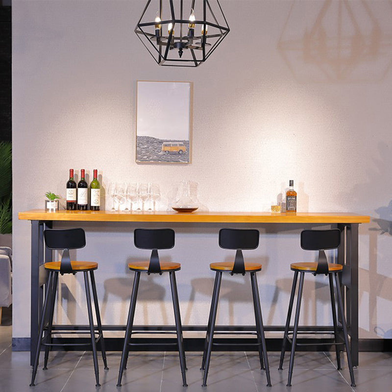 Industrial Style Wood Top Bar Table 42-inch Height Counter Table for Coffee Shop 78.7"L x 15.7"W x 41.3"H Without Chairs Clearhalo 'Bar Furniture' 'Bar Tables' 'bar_tables' 'furn' 'furn_bar_tables' 'Furniture' 'furniture_bar_tables' 'Kitchen & Dining Furniture' 5041931