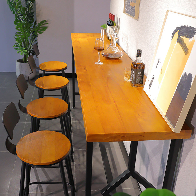 Industrial Style Wood Top Bar Table 42-inch Height Counter Table for Coffee Shop Clearhalo 'Bar Furniture' 'Bar Tables' 'bar_tables' 'furn' 'furn_bar_tables' 'Furniture' 'furniture_bar_tables' 'Kitchen & Dining Furniture' 5041933