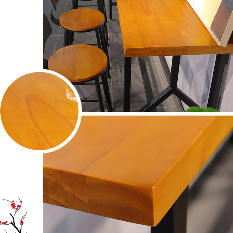Industrial Style Wood Top Bar Table 42-inch Height Counter Table for Coffee Shop Clearhalo 'Bar Furniture' 'Bar Tables' 'bar_tables' 'furn' 'furn_bar_tables' 'Furniture' 'furniture_bar_tables' 'Kitchen & Dining Furniture' 5041937