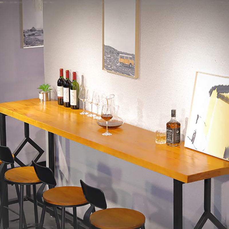 Industrial Style Wood Top Bar Table 42-inch Height Counter Table for Coffee Shop Clearhalo 'Bar Furniture' 'Bar Tables' 'bar_tables' 'furn' 'furn_bar_tables' 'Furniture' 'furniture_bar_tables' 'Kitchen & Dining Furniture' 5041939