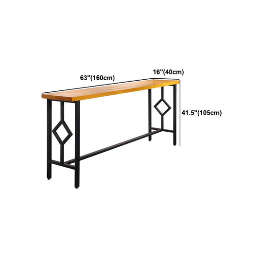 Industrial Style Wood Top Bar Table 42-inch Height Counter Table for Coffee Shop Clearhalo 'Bar Furniture' 'Bar Tables' 'bar_tables' 'furn' 'furn_bar_tables' 'Furniture' 'furniture_bar_tables' 'Kitchen & Dining Furniture' 5041946