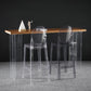 Industrial Style Wood Top Counter Table Acrylic Pedestal Bar Table for Coffee Shop 78.7"L x 15.7"W x 41.3"H Without Chairs Clearhalo 'Bar Furniture' 'Bar Tables' 'bar_tables' 'furn' 'furn_bar_tables' 'Furniture' 'furniture_bar_tables' 'Kitchen & Dining Furniture' 5041950