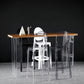Industrial Style Wood Top Counter Table Acrylic Pedestal Bar Table for Coffee Shop 63"L x 15.7"W x 41.3"H Without Chairs Clearhalo 'Bar Furniture' 'Bar Tables' 'bar_tables' 'furn' 'furn_bar_tables' 'Furniture' 'furniture_bar_tables' 'Kitchen & Dining Furniture' 5041952