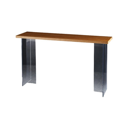 Industrial Style Wood Top Counter Table Acrylic Pedestal Bar Table for Coffee Shop Without Chairs Clearhalo 'Bar Furniture' 'Bar Tables' 'bar_tables' 'furn' 'furn_bar_tables' 'Furniture' 'furniture_bar_tables' 'Kitchen & Dining Furniture' 5041953