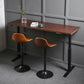Industrial Style Wood Top Counter Table Liftable Bar Table for Coffee Shop 55.1"L x 23.6"W x 41.3"H Without Chairs Clearhalo 'Bar Furniture' 'Bar Tables' 'bar_tables' 'furn' 'furn_bar_tables' 'Furniture' 'furniture_bar_tables' 'Kitchen & Dining Furniture' 5041968