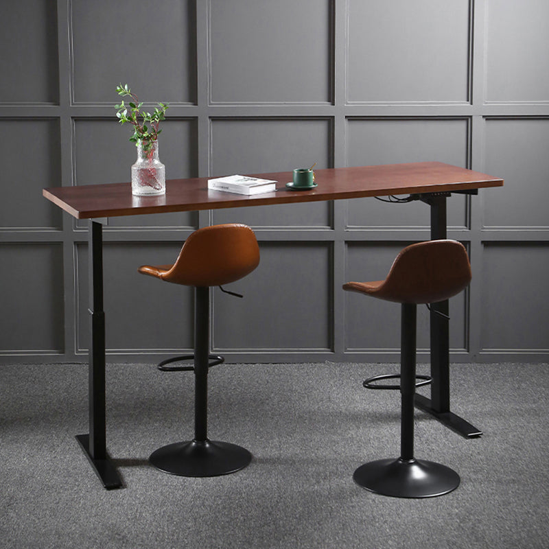 Industrial Style Wood Top Counter Table Liftable Bar Table for Coffee Shop Clearhalo 'Bar Furniture' 'Bar Tables' 'bar_tables' 'furn' 'furn_bar_tables' 'Furniture' 'furniture_bar_tables' 'Kitchen & Dining Furniture' 5041974