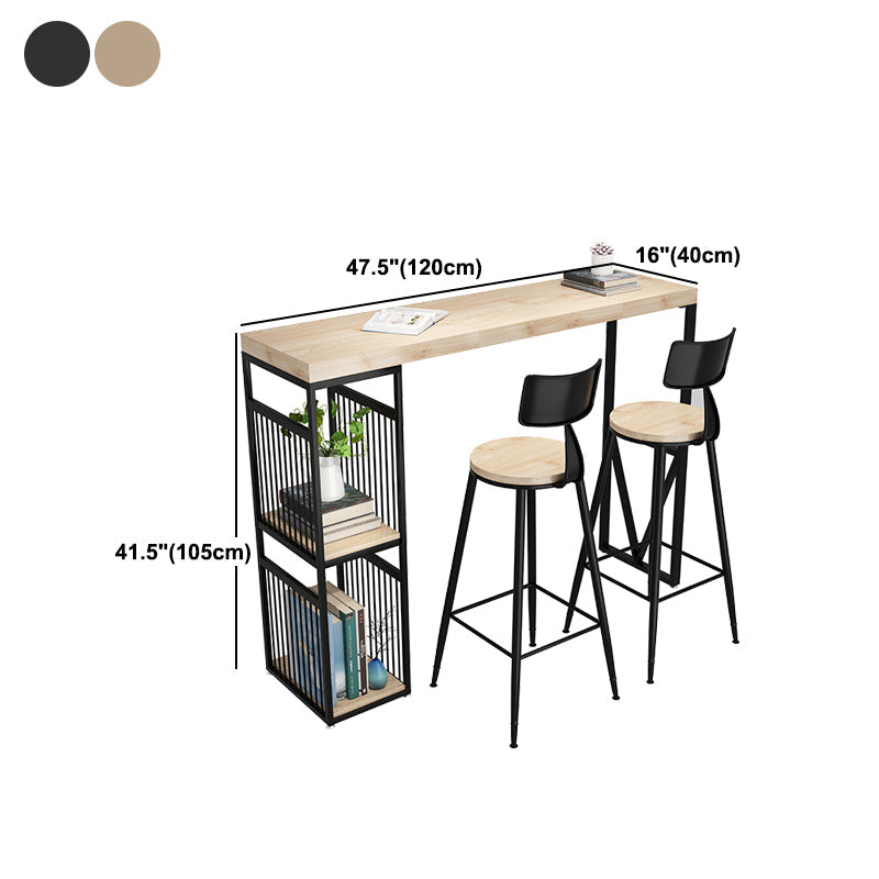 Industrial Solid Wood Top Counter Table 42-inch Height Table for Living Room Clearhalo 'Bar Furniture' 'Bar Tables' 'bar_tables' 'furn' 'furn_bar_tables' 'Furniture' 'furniture_bar_tables' 'Kitchen & Dining Furniture' 5041995