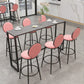 Industrial Style Bar Table 42-inch Height Black Iron Pedestal Bistro Table 70.9"L x 15.7"W x 41.3"H Gray Clearhalo 'Bar Furniture' 'Bar Tables' 'bar_tables' 'Furniture' 'furniture_bar_tables' 'Kitchen & Dining Furniture' 5041997