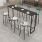 Industrial Style Bar Table 42-inch Height Black Iron Pedestal Bistro Table 55.1"L x 15.7"W x 41.3"H Black Clearhalo 'Bar Furniture' 'Bar Tables' 'bar_tables' 'Furniture' 'furniture_bar_tables' 'Kitchen & Dining Furniture' 5041998