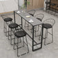 Industrial Style Bar Table 42-inch Height Black Iron Pedestal Bistro Table 63"L x 15.7"W x 41.3"H Gray Clearhalo 'Bar Furniture' 'Bar Tables' 'bar_tables' 'Furniture' 'furniture_bar_tables' 'Kitchen & Dining Furniture' 5041999