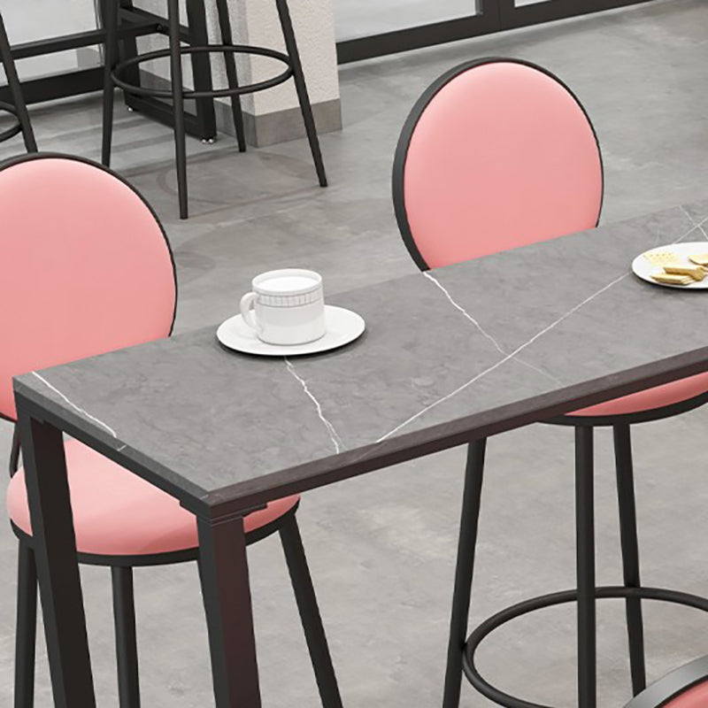 Industrial Style Bar Table 42-inch Height Black Iron Pedestal Bistro Table Clearhalo 'Bar Furniture' 'Bar Tables' 'bar_tables' 'Furniture' 'furniture_bar_tables' 'Kitchen & Dining Furniture' 5042002