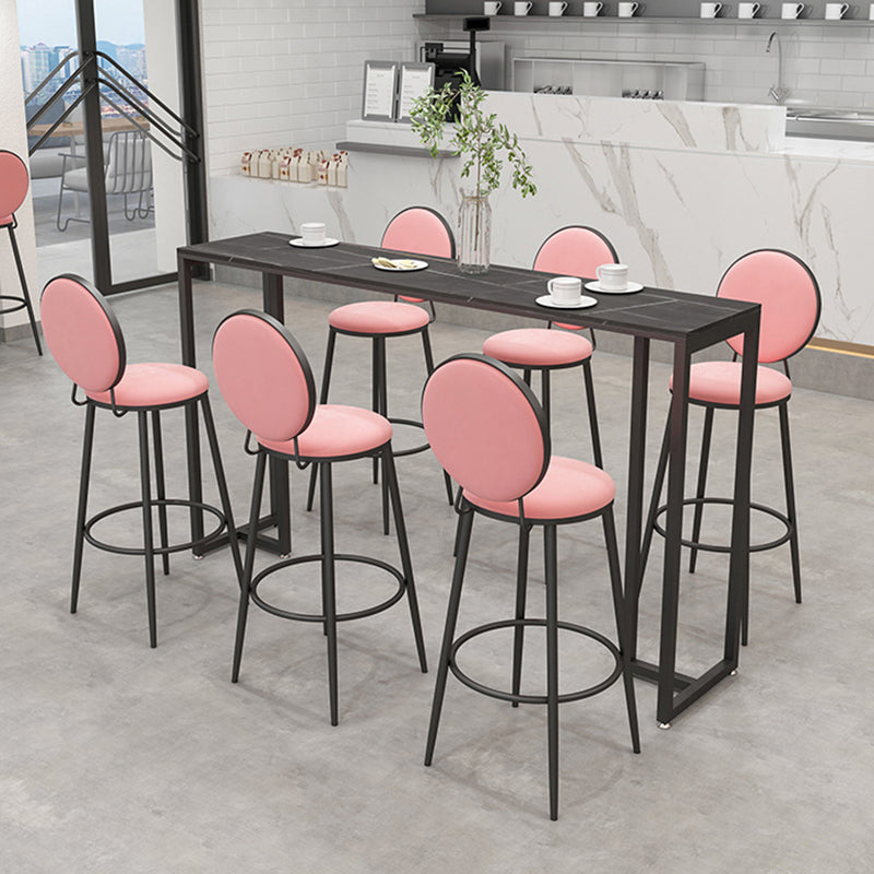 Industrial Style Bar Table 42-inch Height Black Iron Pedestal Bistro Table Clearhalo 'Bar Furniture' 'Bar Tables' 'bar_tables' 'Furniture' 'furniture_bar_tables' 'Kitchen & Dining Furniture' 5042005