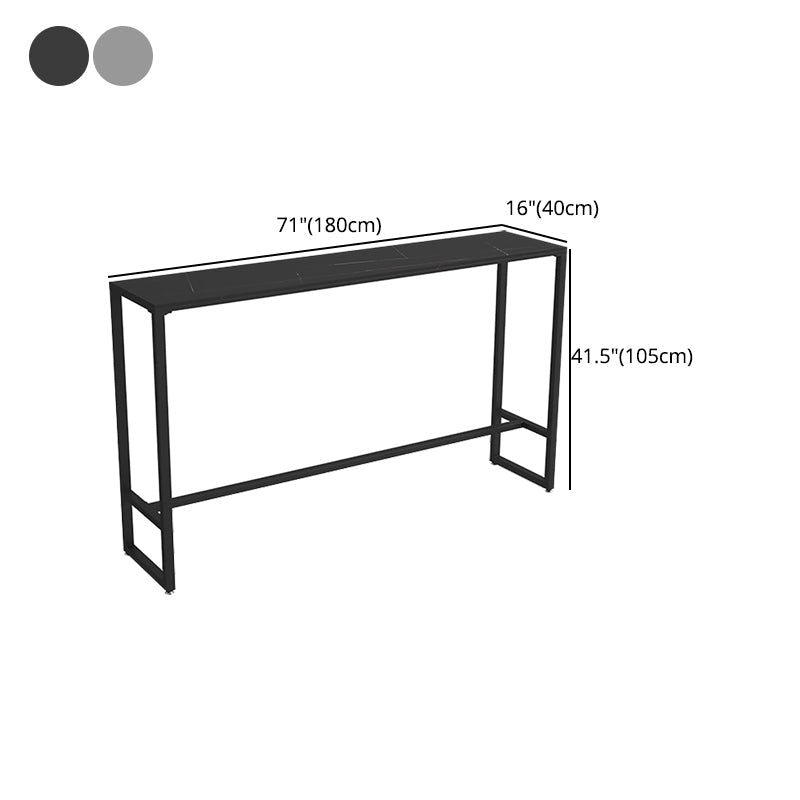 Industrial Style Bar Table 42-inch Height Black Iron Pedestal Bistro Table Clearhalo 'Bar Furniture' 'Bar Tables' 'bar_tables' 'Furniture' 'furniture_bar_tables' 'Kitchen & Dining Furniture' 5042008