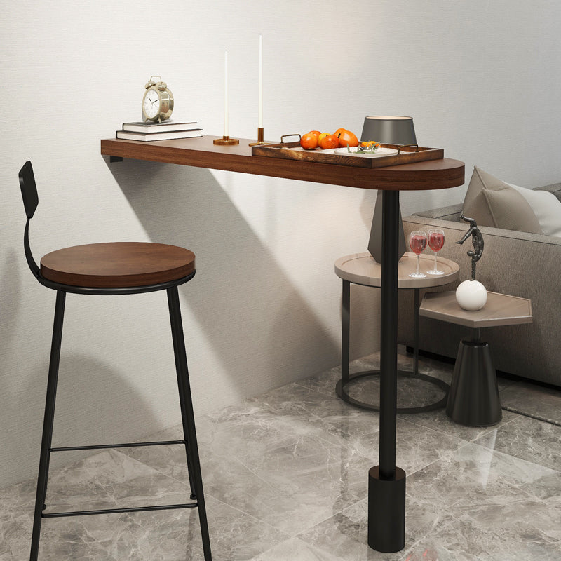Industrial Style Wood Top Counter Table 42-inch Height Table for Dining Room 47.2"L x 13.8"W x 41.3"H Brown Without Chairs Clearhalo 'Bar Furniture' 'Bar Tables' 'bar_tables' 'furn' 'furn_bar_tables' 'Furniture' 'furniture_bar_tables' 'Kitchen & Dining Furniture' 5042032