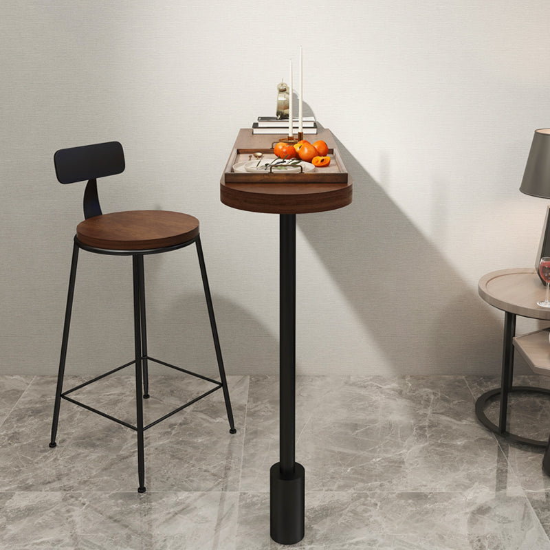 Industrial Style Wood Top Counter Table 42-inch Height Table for Dining Room 55.1"L x 13.8"W x 41.3"H Brown Without Chairs Clearhalo 'Bar Furniture' 'Bar Tables' 'bar_tables' 'furn' 'furn_bar_tables' 'Furniture' 'furniture_bar_tables' 'Kitchen & Dining Furniture' 5042033