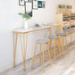 Glam Style Bar Table 42-inch Height Artificial Marble Bistro Table for Living Room 63"L x 15.7"W x 41.3"H Without Chairs Clearhalo 'Bar Furniture' 'Bar Tables' 'bar_tables' 'furn' 'furn_bar_tables' 'Furniture' 'furniture_bar_tables' 'Kitchen & Dining Furniture' 5042050