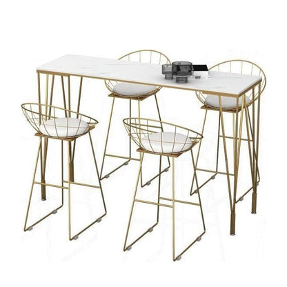 Glam Style Bar Table 42-inch Height Artificial Marble Bistro Table for Living Room Without Chairs Clearhalo 'Bar Furniture' 'Bar Tables' 'bar_tables' 'furn' 'furn_bar_tables' 'Furniture' 'furniture_bar_tables' 'Kitchen & Dining Furniture' 5042053