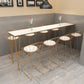 Glam Style Bar Table 42-inch Height Artificial Marble Bistro Table for Living Room Clearhalo 'Bar Furniture' 'Bar Tables' 'bar_tables' 'furn' 'furn_bar_tables' 'Furniture' 'furniture_bar_tables' 'Kitchen & Dining Furniture' 5042061