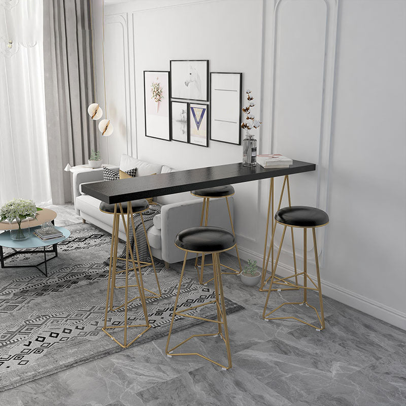 Glam Style Bar Table 42-inch Height Solid Wood Bistro Table for Living Room Black Without Chairs Clearhalo 'Bar Furniture' 'Bar Tables' 'bar_tables' 'furn' 'furn_bar_tables' 'Furniture' 'furniture_bar_tables' 'Kitchen & Dining Furniture' 5042072