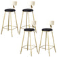 Glam Armless Backrest Counter Stool Iron Kitchen Bar Stool with Leather Cushion and Pedal Black 4 Piece Set Clearhalo 'Bar Furniture' 'Bar Stools' 'bar_stools' 'furn' 'furn_bar_stools' 'Furniture' 'furniture_bar_stools' 'Kitchen & Dining Furniture' 5042183