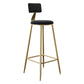 Glam Armless Backrest Counter Stool Iron Kitchen Bar Stool with Leather Cushion and Pedal Clearhalo 'Bar Furniture' 'Bar Stools' 'bar_stools' 'furn' 'furn_bar_stools' 'Furniture' 'furniture_bar_stools' 'Kitchen & Dining Furniture' 5042189