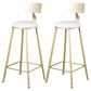 Glam Armless Backrest Counter Stool Iron Kitchen Bar Stool with Leather Cushion and Pedal White 2 Piece Set Clearhalo 'Bar Furniture' 'Bar Stools' 'bar_stools' 'furn' 'furn_bar_stools' 'Furniture' 'furniture_bar_stools' 'Kitchen & Dining Furniture' 5042190
