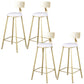 Glam Armless Backrest Counter Stool Iron Kitchen Bar Stool with Leather Cushion and Pedal White 4 Piece Set Clearhalo 'Bar Furniture' 'Bar Stools' 'bar_stools' 'furn' 'furn_bar_stools' 'Furniture' 'furniture_bar_stools' 'Kitchen & Dining Furniture' 5042191