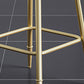 Glam Armless Backrest Counter Stool Iron Kitchen Bar Stool with Leather Cushion and Pedal Clearhalo 'Bar Furniture' 'Bar Stools' 'bar_stools' 'furn' 'furn_bar_stools' 'Furniture' 'furniture_bar_stools' 'Kitchen & Dining Furniture' 5042192