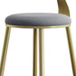 Glam Armless Backrest Counter Stool Iron Kitchen Bar Stool with Leather Cushion and Pedal Clearhalo 'Bar Furniture' 'Bar Stools' 'bar_stools' 'furn' 'furn_bar_stools' 'Furniture' 'furniture_bar_stools' 'Kitchen & Dining Furniture' 5042196