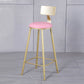 Glam Armless Backrest Counter Stool Iron Kitchen Bar Stool with Leather Cushion and Pedal Clearhalo 'Bar Furniture' 'Bar Stools' 'bar_stools' 'furn' 'furn_bar_stools' 'Furniture' 'furniture_bar_stools' 'Kitchen & Dining Furniture' 5042200