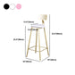 Glam Armless Backrest Counter Stool Iron Kitchen Bar Stool with Leather Cushion and Pedal Clearhalo 'Bar Furniture' 'Bar Stools' 'bar_stools' 'furn' 'furn_bar_stools' 'Furniture' 'furniture_bar_stools' 'Kitchen & Dining Furniture' 5042206