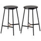 Modern Style Round Bar-stool Metal Counter Bar Stool for Restaurant Black 2 Piece Set Counter Stool(26"H) Clearhalo 'Bar Furniture' 'Bar Stools' 'bar_stools' 'furn' 'furn_bar_stools' 'Furniture' 'furniture_bar_stools' 'Kitchen & Dining Furniture' 5042211