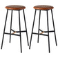 Modern Style Round Bar-stool Metal Counter Bar Stool for Restaurant Brown 2 Piece Set Counter Stool(26"H) Clearhalo 'Bar Furniture' 'Bar Stools' 'bar_stools' 'furn' 'furn_bar_stools' 'Furniture' 'furniture_bar_stools' 'Kitchen & Dining Furniture' 5042218