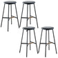 Modern Style Round Bar-stool Metal Counter Bar Stool for Restaurant Black-Gray 4 Piece Set Counter Stool(26"H) Clearhalo 'Bar Furniture' 'Bar Stools' 'bar_stools' 'furn' 'furn_bar_stools' 'Furniture' 'furniture_bar_stools' 'Kitchen & Dining Furniture' 5042228